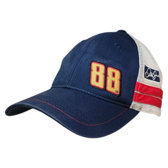Nascar Dale Earnhardt Jr 88 Trucker Hat Striped Baseball Cap Mesh Snap Back Blue - Picture 1 of 5